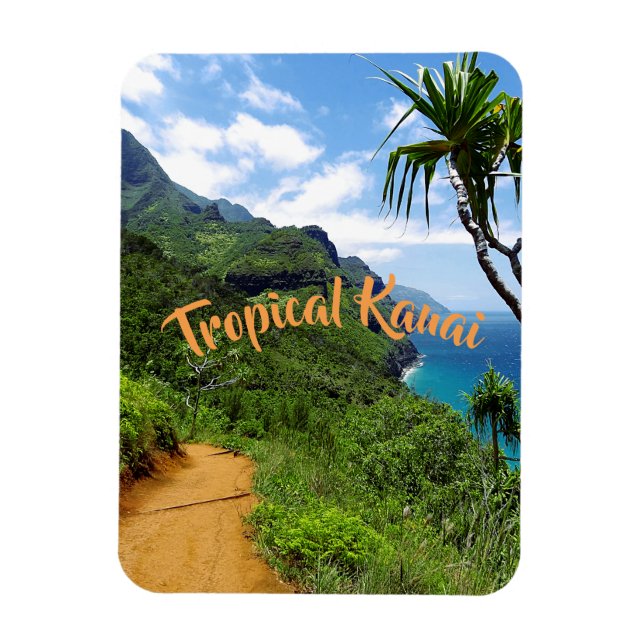 Tropical Kauai Nepali Küste Hawaii Magnet (Vertikal)