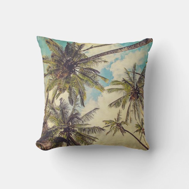 Tropical Kauai Palm Tree Imprimer Coussin extérieu (Recto)