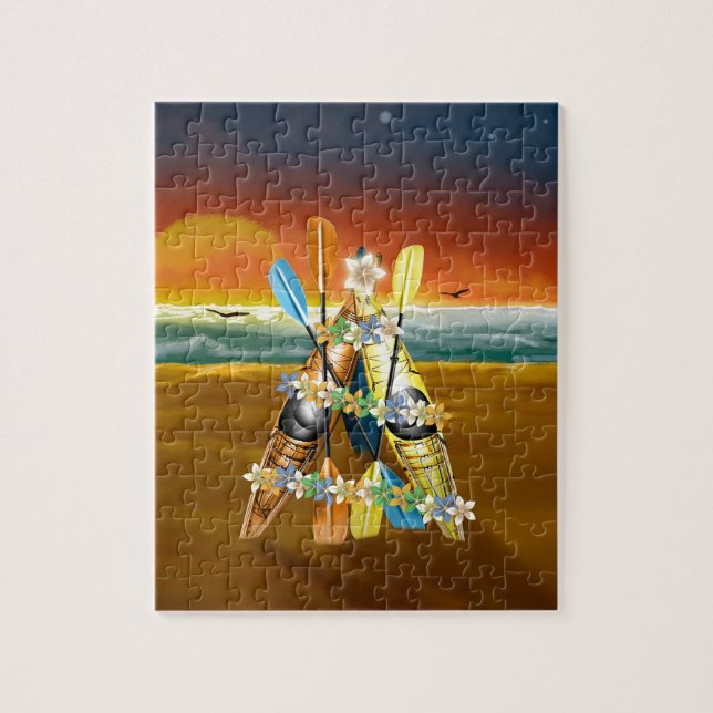 Tropical Kayak Weihnachtsbaum (Vertikal)