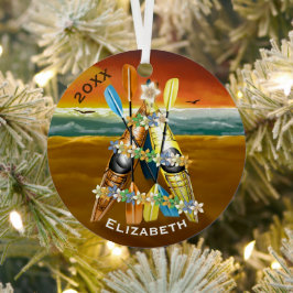 Tropical Kayak Weihnachtsbaum Ornament Aus Metall