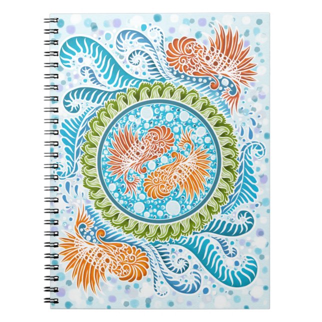Tropical Koi Mandala Notizblock (Vorderseite)