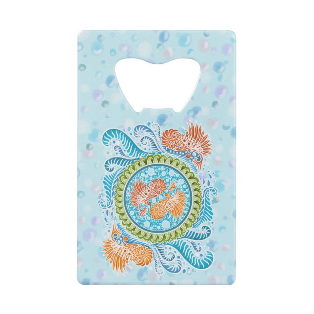 Tropical Koi Mandala | Vibranly Ocean Zen Art Geldkarten Flaschenöffner (Vorderseite)