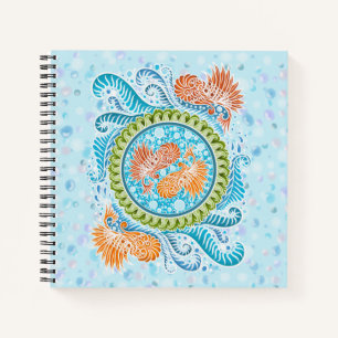Tropical Koi Mandala Vibranly Ocean Zen Art Notizbuch