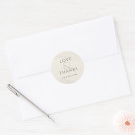 Tropical Leaf Beach Wedding Vielen Dank Runder Aufkleber