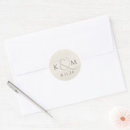 Tropical Leaf Boho Wedding Vielen Dank Runder Aufkleber