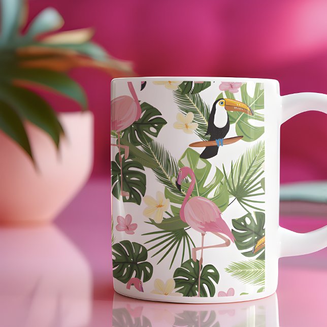 Tropical Leaf Flamingo Kaffeetasse (Von Creator hochgeladen)