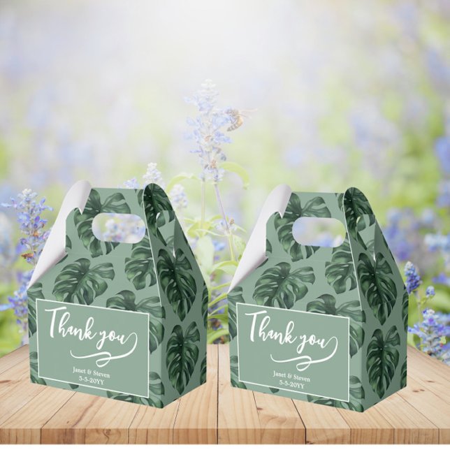 Tropical Leaf Monstera Grüne Gefälligkeitsbox Geschenkschachtel (Von Creator hochgeladen)