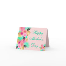 Tropical Leaves Mother's Day Pastel florals