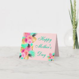 Tropical Leaves Mother's Day Pastel florals  Dankeskarte