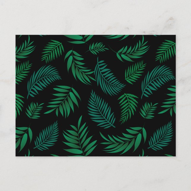 Tropical Leaves Pattern 2 Postkarte (Vorderseite)