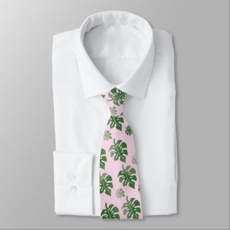 Tropical Leaves Pattern Wedding Party Dancing  Krawatte