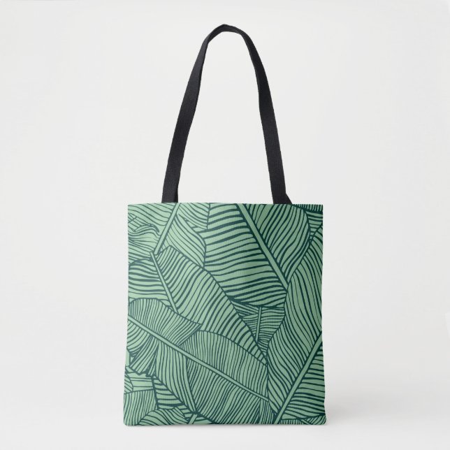 Tropical leaves. Seamless texture with banana leaf Tasche (Vorderseite)