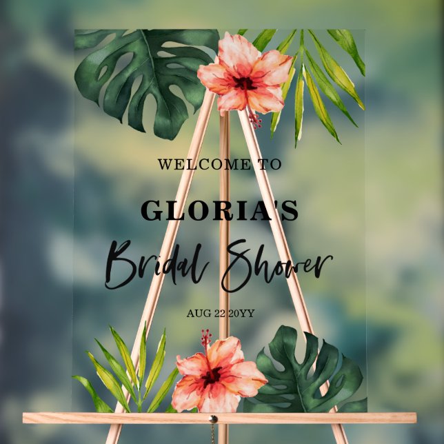 Tropical Leaves Wedding  Welcome  (Neutre)