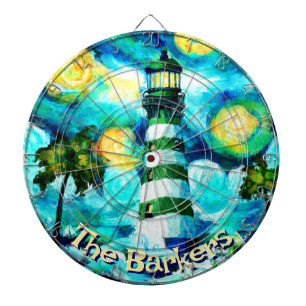 Tropical Lighthouse Coastal Nautical Personalisier Dartscheibe