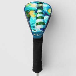 Tropical Lighthouse Coastal Nautical Personalisier Golf Headcover