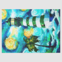 Tropical Lighthouse & Palmen Decoupage