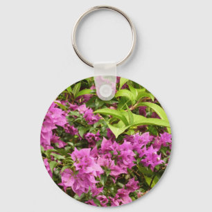 Tropical Lila Bougainvillea Floral Schlüsselanhänger