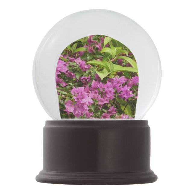 Tropical Lila Bougainvillea Floral Schneekugel (Rückseite)