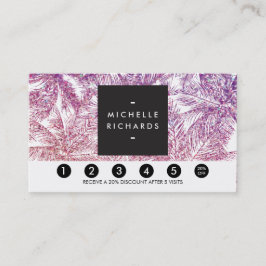 Tropical Lila/Pink Glitzer Palms Loyalty Card Treuekarte