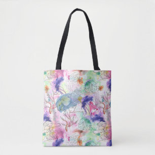 Tropical Loose Watercolor Reef Tasche
