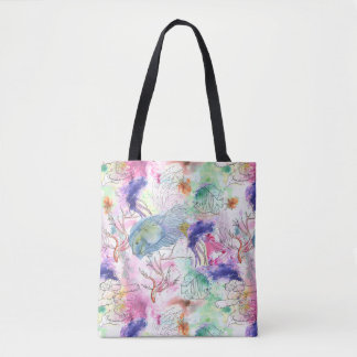 Tropical Loose Watercolor Reef Tasche