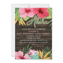 Tropical LUAU Adult Birthday Party