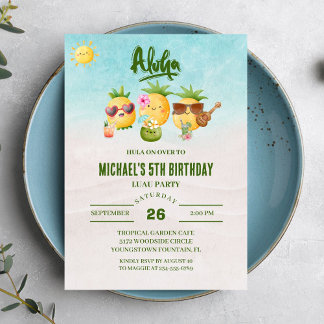 Tropical Luau Ananas Beach Geburtstag Einladung