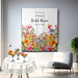 Tropical Luau Brautparty BegrüßungsHintergrundinfo Wandteppich