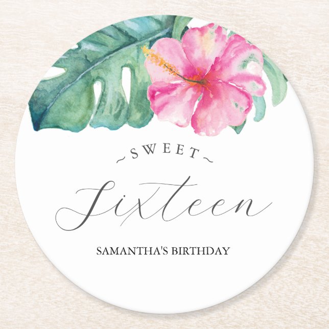 Tropical Luau Custom Untersetzer (Vorderseite)