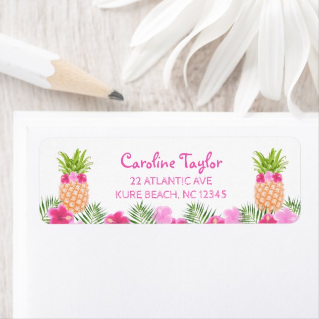Tropical Luau Floral PInapple Girl Birthday (Insitu)