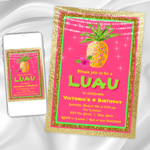 Tropical Luau Geburtstagsparty Einladung
