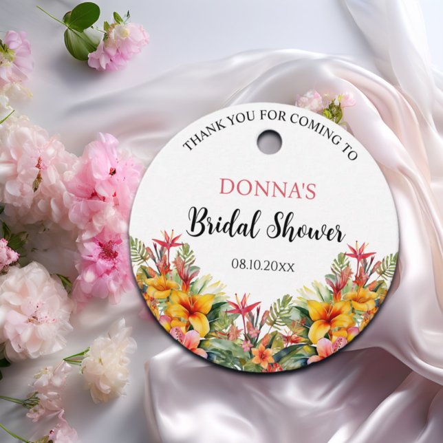 Tropical Luau Hawaiian Brautparty Geschenkanhänger (Von Creator hochgeladen)