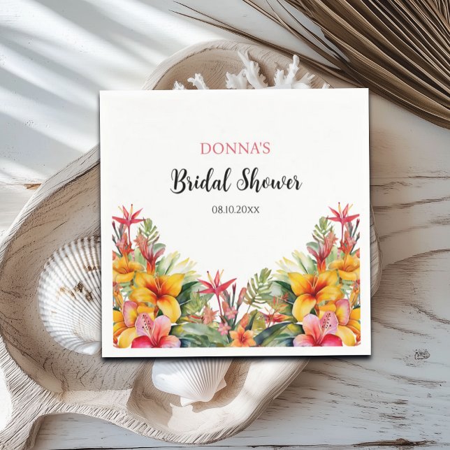 Tropical Luau Hawaiian Brautparty Serviette (Von Creator hochgeladen)