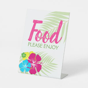 Tropical Luau Hawaiian Hibiskus Food Table Party Sockelschild