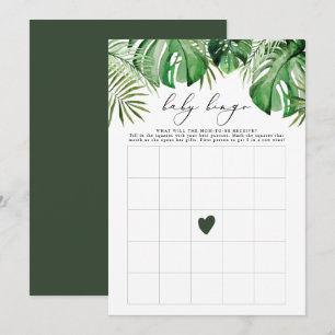Tropical Luau Palm Bingo Baby Shower Spielkarte Einladung
