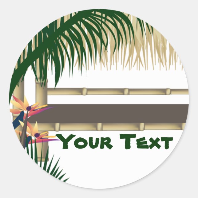 Tropical Luau Party Tiki Hut Sticker 2 (Vorderseite)