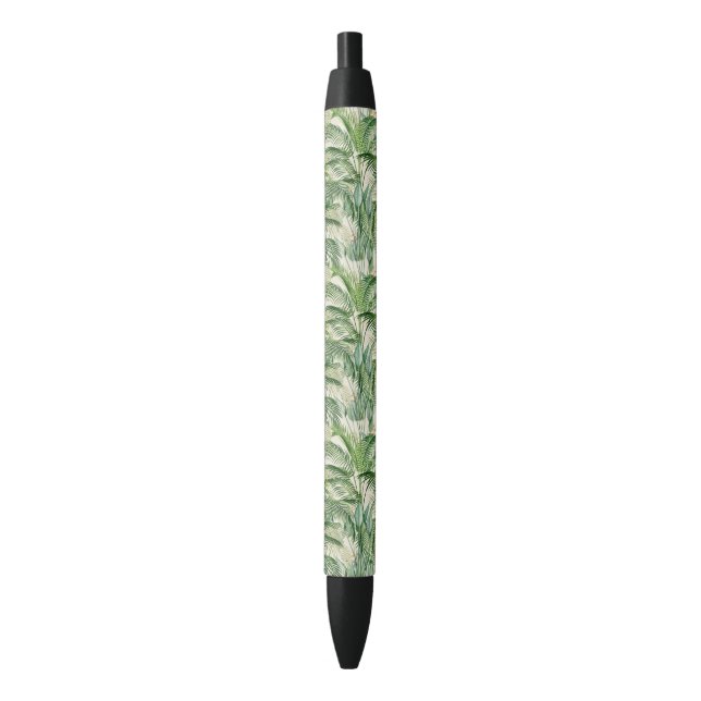 Tropical Lush Foliage Palm Blätter Muster Kugelschreiber (Vorderseite Vertikal)