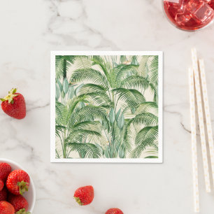 Tropical Lush Foliage Palm Blätter Muster Serviette