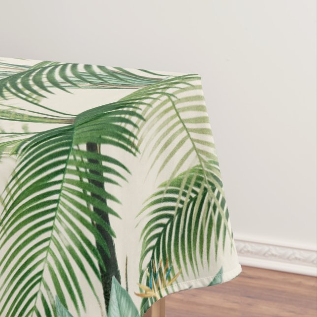 Tropical Lush Foliage Palm Blätter Muster Tischdecke (Beispiel)