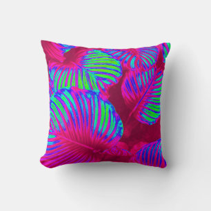 Tropical Lush Magenta Blätter Custom Throw Kissen