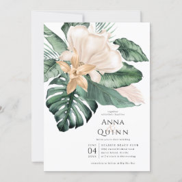 Tropical Magnolia Wedding Einladung