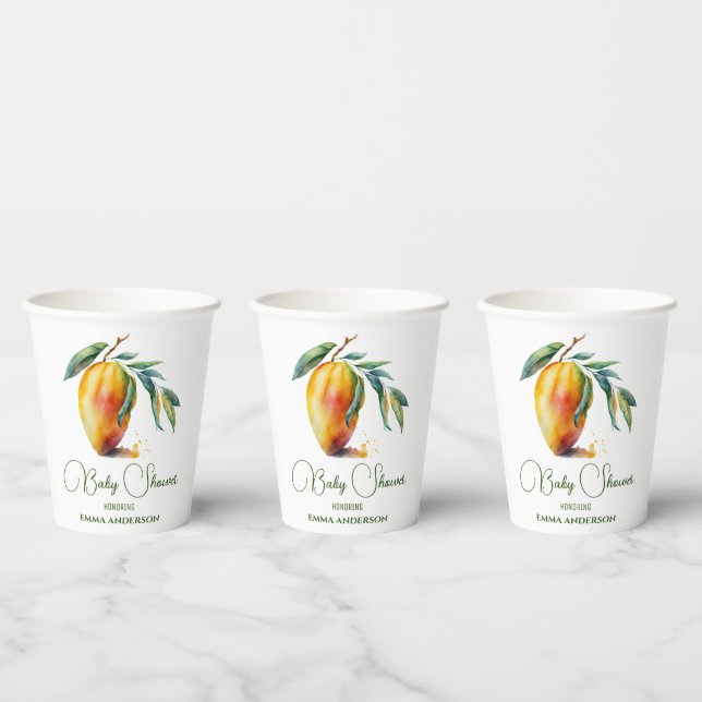 Tropical Mango | Babydusche Pappbecher (Multi)