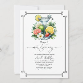 Tropical Margarita and Matrimony Brautparty Einladung