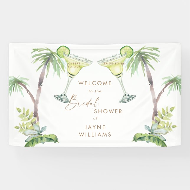 Tropical Margarita Cheers Brautparty Banner (Horizontal)