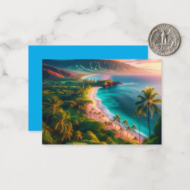 Tropical Maui Island Paradise Mitteilungskarte (Vorderseite/Rückseite Beispiel)