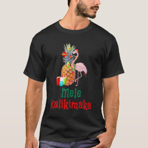 Tropical Mele Kalikimaka Ananas Flamingo Christ T-Shirt