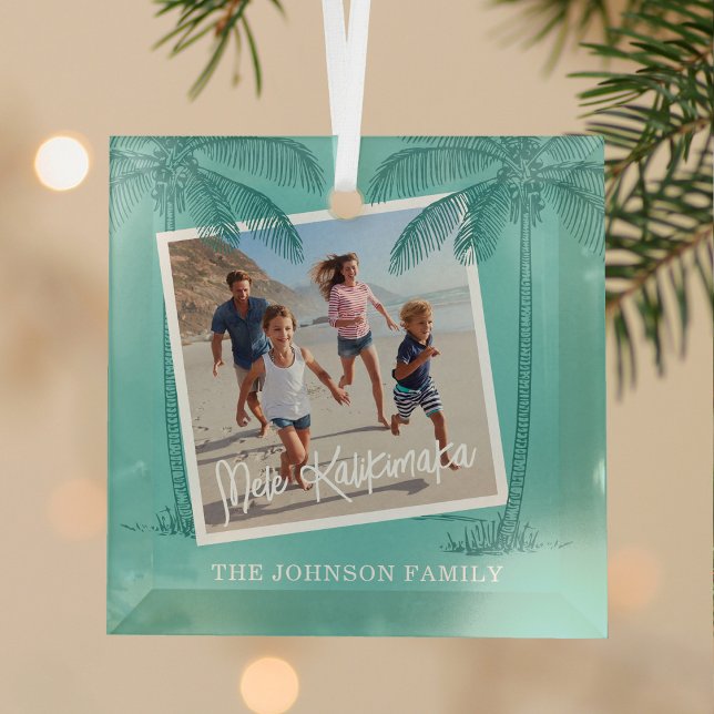 Tropical Mele Kalikimaka Foto Weihnachten Ornament Aus Glas (Von Creator hochgeladen)