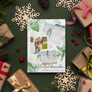 Tropical Mele Kalikimaka Weihnachtsfoto Collage Feiertagskarte