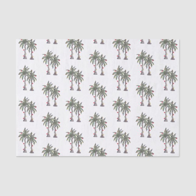 Tropical Mercury Palm Trees Muster Seidenpapier (Vorderseite)