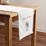 Tropical Merry Christmas Beach Palmen Kurzer Tischläufer<br><div class="desc">Tropical Beach Frory Weihnachtstisch Läufer,  mit einer Palmenbilderei und Schrift Typografie. Mit anpassbarer Schrift fügen Sie Ihre eigenen Informationen hinzu. Eine festliche Ergänzung zu Ihrer Tischdekoration.</div>